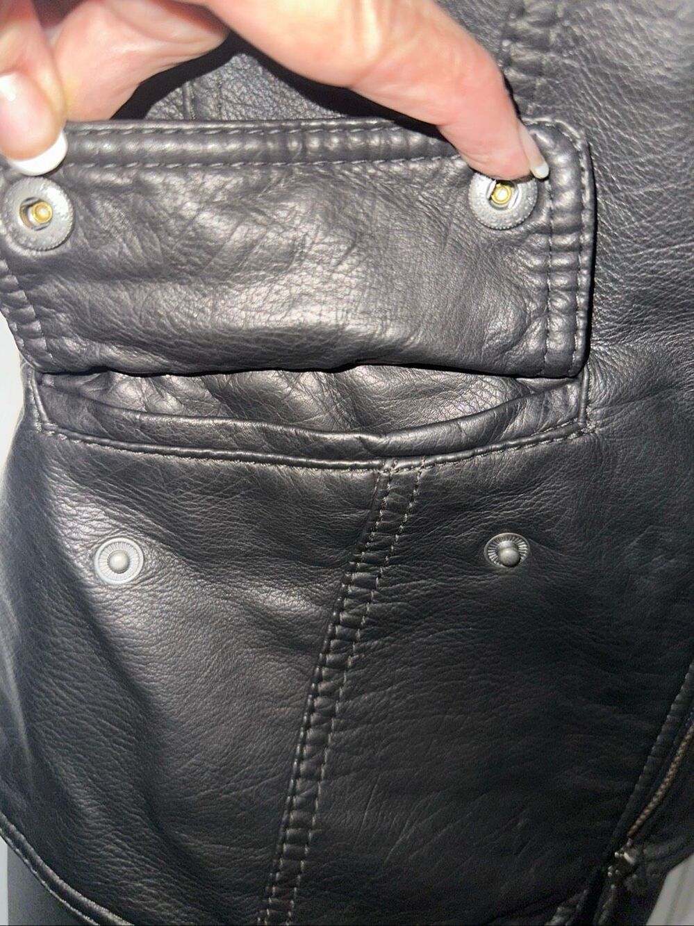 NWOT Free People We The Free Women's Black Vegan Leather Biker Moto Jacket Small - Picture 5 of 12